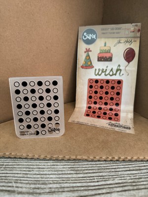 Tim Holtz Sizzix Sidekick Embossing Folder & Die Set  Birthday . #662703