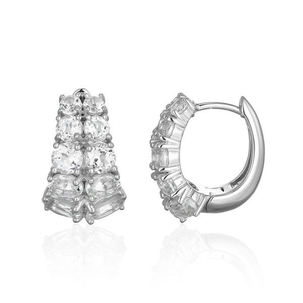 Ohrringe Aus Sterlingsilber Mit WeißEm Topas Und Rhodiumbeschichtung-image