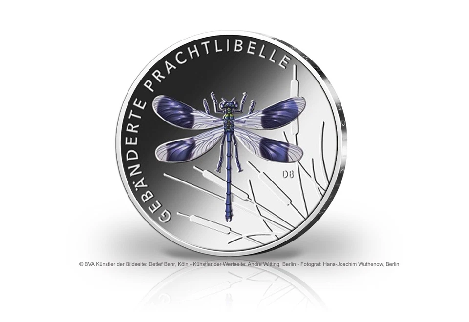 5 Euro 2023 Deutschland Gebänderte Prachtlibelle st Prägestätte J