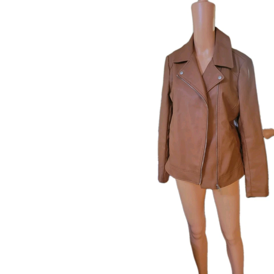 A.N.A. A New Approach - Chaqueta de cuero sintético estilo moto M Foto 2 de 4