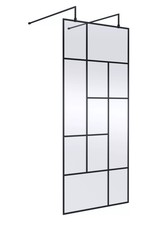 Image of Balterley Abstract Frame Design 8mm Glass Wetroom Screen with Arms and Feet
