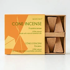 Maroma, 100% Natural Frankincense Cone Incense, 10 Cones