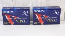SONY VHS-C CAMCORDER VIDEOCASSETTE LOT OF 2 TAPE 30 MIN PREMIUM COLOR SOUND
