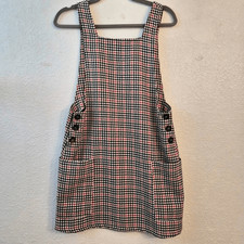 NWOT Urban Outfitters Red & Black Plaid Jumper: Lightweight Summer Fun Comfy: PS