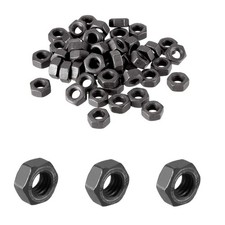 M6 1mm Hex Nuts Carbon Steel Black Oxide Metric Right Hand 100 PCS