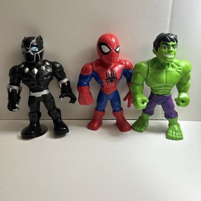 Hasbro Marvel Super Hero Lot Of 3. Black Panther. Spider-Man. Hulk. 10 In.