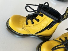 Dr. Martens 1460 YELLOW Leather Lace Up Zip Ankle Boots Toddler -US SZ 4 EUC