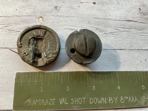 ORIGINAL CIVIL WAR CANNONBALL FUZE PAIR - CONFEDERATE ?