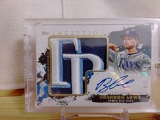 Brandon Lowe Rays auto patch card 1/5 baseball memorabilia