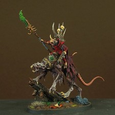 Clawlord on Gnaw-Beast Skaven Age of Sigmar Aos Pro-painted COMMISSION