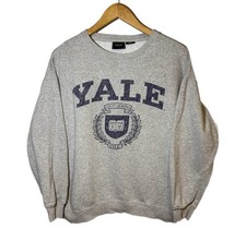 Yale University Vintage Jerzees Sweatshirt Size M Logo Crew Neck Pullover Grey