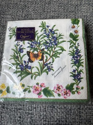 Vintage Royal Worcester Herbs By Caspari Pack Of 20 3 Ply Paper Napkins NEW
