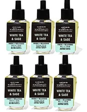 Bath & Body Works Wallflowers Fragrance Refill, 6-Pack White Tea & Sage (24 m...