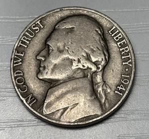 1941 D Jefferson Nickel. Lower Mintage. Nice Old Coin!