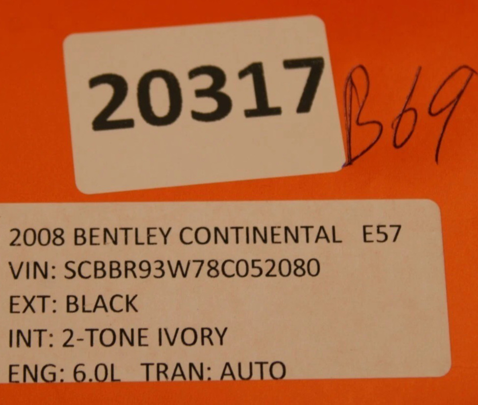 06-12 Bentley Continental Rear Left Side Quarter Trim Cover 3W0868448 OEM