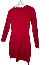 J.Crew Red Sheath Dress Womens 0 XS Long Sleeve Stretch Knit Mini Work Office
