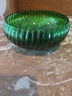 Vintage Green Anchor Hocking Swirl Glass Bowl