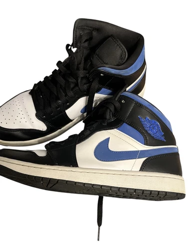 Nike Air Jordan 1 Retro Mid Game Royal Blue White Black 554724-140 Men Size 10