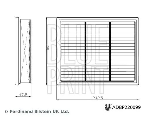 Filtro aria Cartuccia filtro ADBP220099 BLUE PRINT per OPEL ASTRA K
