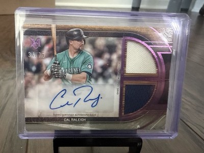 2025 Topps Museum Cal Raleigh Signature Swatches Dual Relic Auto /75 #SPDRA-CR