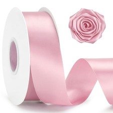 Double Faced Blush Pink Satin Ribbon - 1-1/2 Inch x 50 Yards