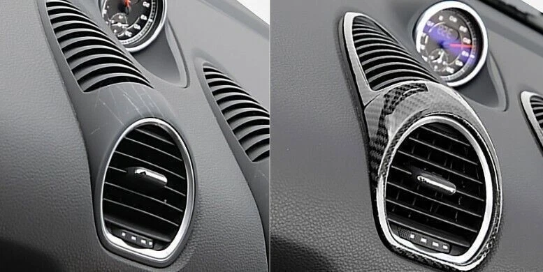 Borde de salida de aire delantero interior de fibra de carbono seco apto para Porsche 718 Cayman Foto 4 de 4