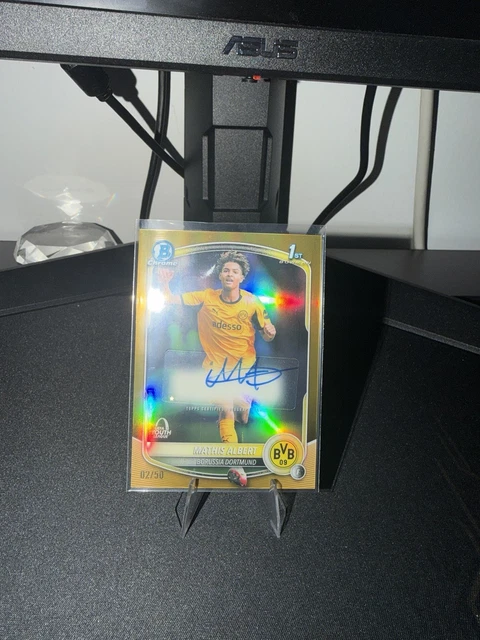 2025-26 Topps Chrome Mathis Albert 1st Bowman Autograph - Gold /50 Dortmund RC