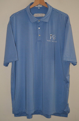 Peter Miller ''Fore Business'' Sommer bequem Golf Shirt blau & weiß gestreift - XL