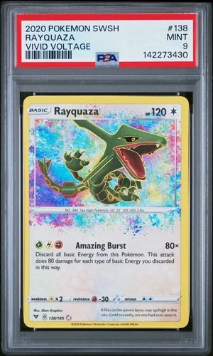 2020 POKEMON SWORD & SHIELD VIVID VOLTAGE #138 RAYQUAZA PSA 9