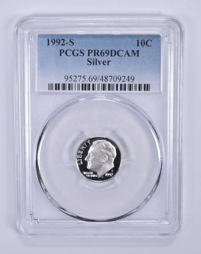 1992-S Roosevelt Dime Silver PR69 DCAM PCGS Blue Label *0886