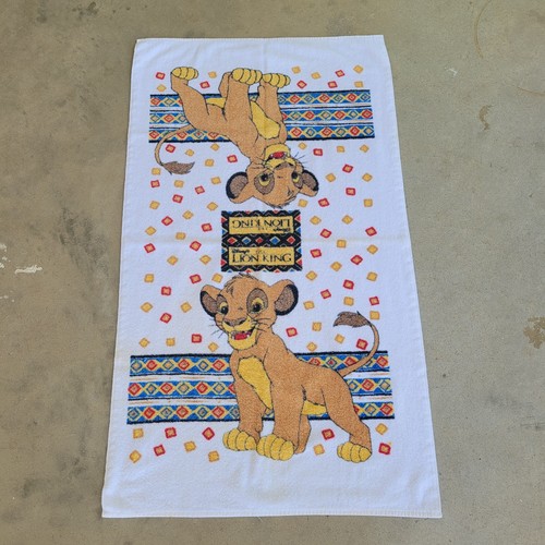 Telo bagno vintage Disney Re Leone Simba piscina spiaggia anni 90 film promo arancione giallo - Foto 2 di 6