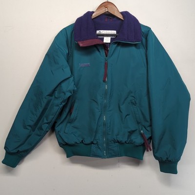 Vintage Columbia Jacket Mens Medium Teal Lined Radial Sleeve Snow Ski Outdoor