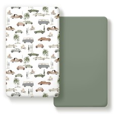 GRSSDER Stretchy Ultra Soft Jersey Knit Fitted Crib Sheets Set 2 Pack, Universal