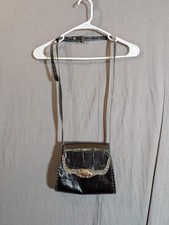 Glen Miller for Ann Turk crocodile leather Black clutch