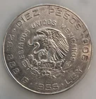 Photo of a 1955 Mexico 10 Pesos Silver from an eBay listing that sold on Jul 18, 2026