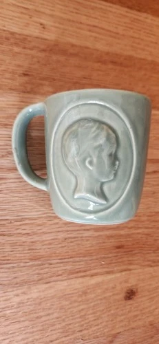 Vintage Sage Green McCoy Pottery RhoGam Ortho Pharmaceutial Mug