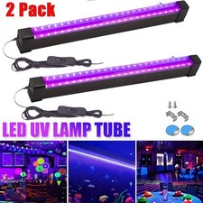 UV Black Light Bar Fixtures Ultraviolet Lamp Strip US Plug DJ Party Club 2PCS