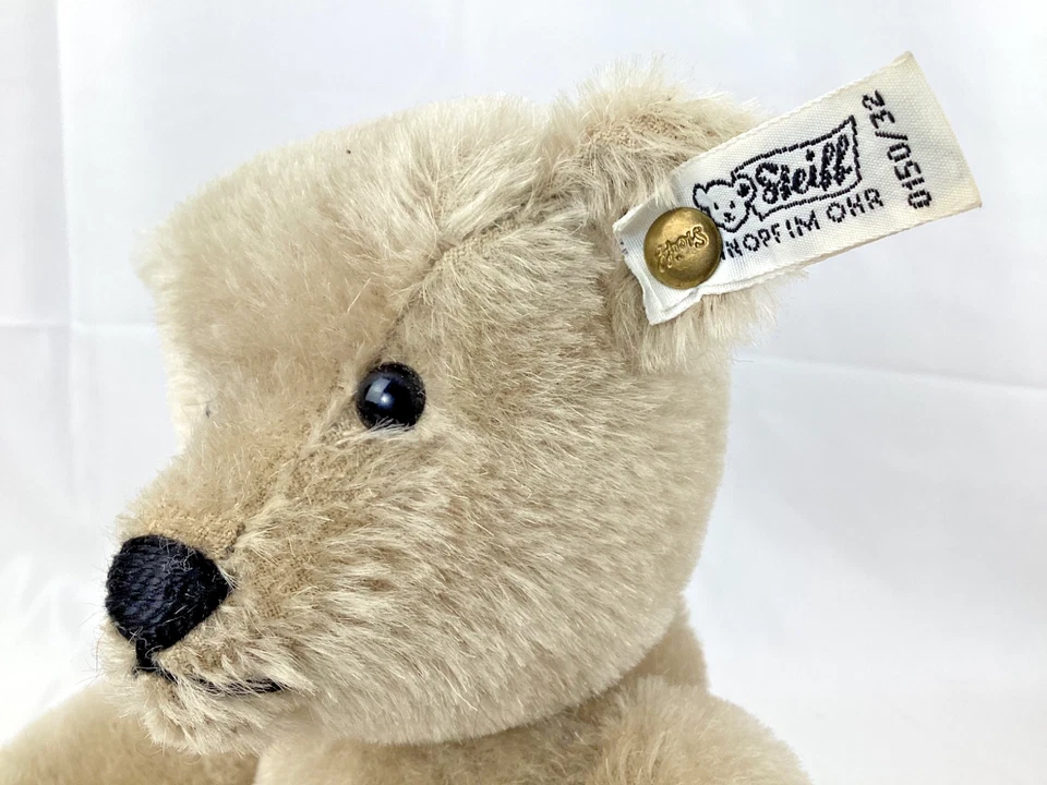 Oso de peluche vintage Steiff clásico mohair 0151/32 Alemania 12" articulado con etiqueta Foto 3 de 4