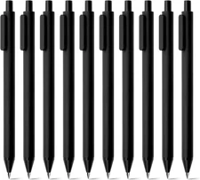Kaco PURE Gel Pens Black Ink 0.7 mm Medium Point, 10 Pieces Set, 
