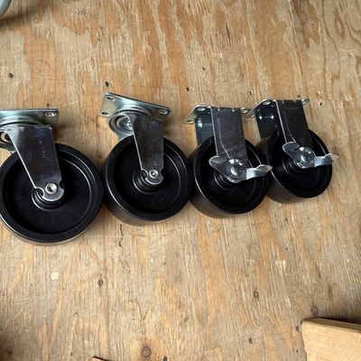 #ad #ad HUSKY 4 WHEEL LOCKING amp; SWIVEL CASTER SET 5quot; X 2quot; MODEL # G0502AC US NEW $28.00