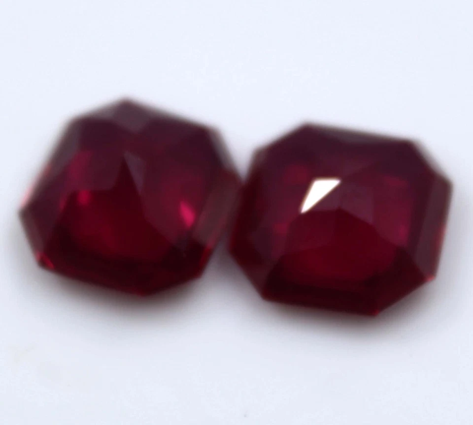 Par de piedras preciosas sueltas sin calefacción rubí rojo sangre de paloma BURMA certificado natural de 17 quilates Foto 3 de 4