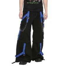 BONDAGE GOTHIC MENS CYBER RAVE TECHNO JEANS PUNK SHORTS BIKER PANTS