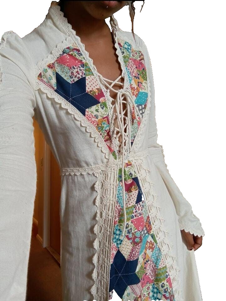 Rare vintage gunne sax dress early-mid 1970s patchwork design image 3