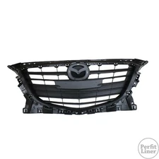 Textured Black Front Grille Assembly Fit 14-16 Mazda 3 / 3 Sport Sedan Hatchback