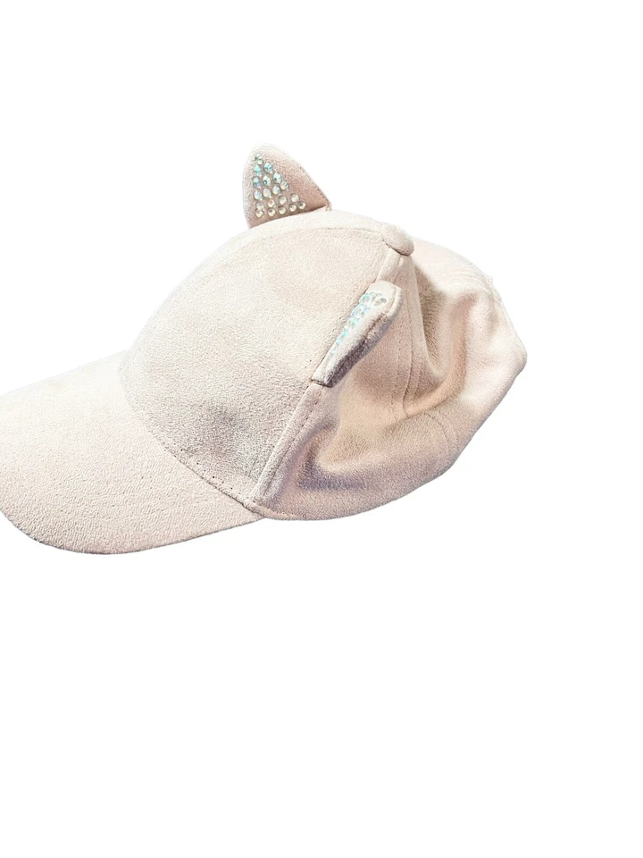 Gorra de béisbol rosa lugar para niños con orejas de gato pedrería niñas talla L/XL (8+) Foto 2 de 4