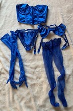 Vintage UNDERCOVER WEAR Bustier/Corset Garter Panty Gloves Stockings 34B NWOT