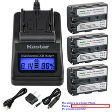 Kastar Battery LCD Fast Charger for Sony NP-FM50  DSR-PDX10 HVL-ML20M HVR-A1