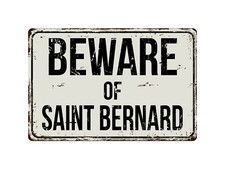 486VS Beware Of Saint Bernard 8 "x 12" Vintage Aluminum Retro Metal Sign