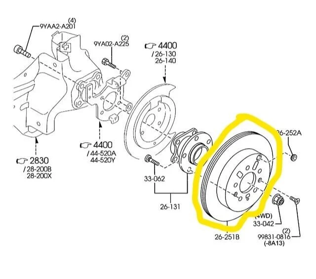 Nuevo rotor de freno de disco trasero genuino Mazda CX-7 2007-2012 # L528-26-251 Foto 3 de 3