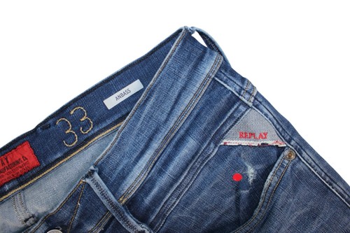 Replay Anbass Herren Hyperflex Jeans - M914 - blau - Stretch W33 / L32 - Bild 4 von 9